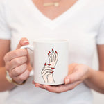Fashion Illustration Mug With Red Nails - Light Skin tone