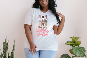 
            
                Load image into Gallery viewer, Retro Rollerskating Illustration Thick Thighs Save Lives Tee
            
        