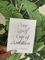 Cup of Ambition Dolly Parton Silver Glitter Foil Greeting Card
