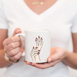 
            
                Load image into Gallery viewer, Fashion Illustration Mug With Red Nails - Light Skin tone
            
        