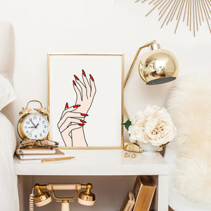 
            
                Load image into Gallery viewer, Fashion Illustration Print with Red Nails - Light Skin Tone
            
        